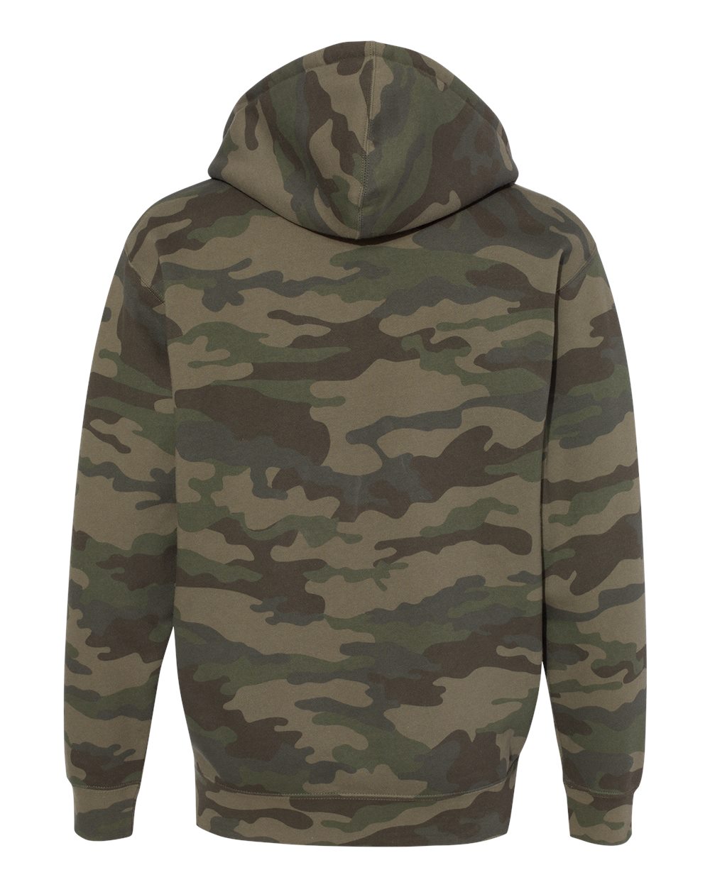 Front View of Forest Camo Heavyweight Full-Zip Hooded Sweatshirt - IND4000Z