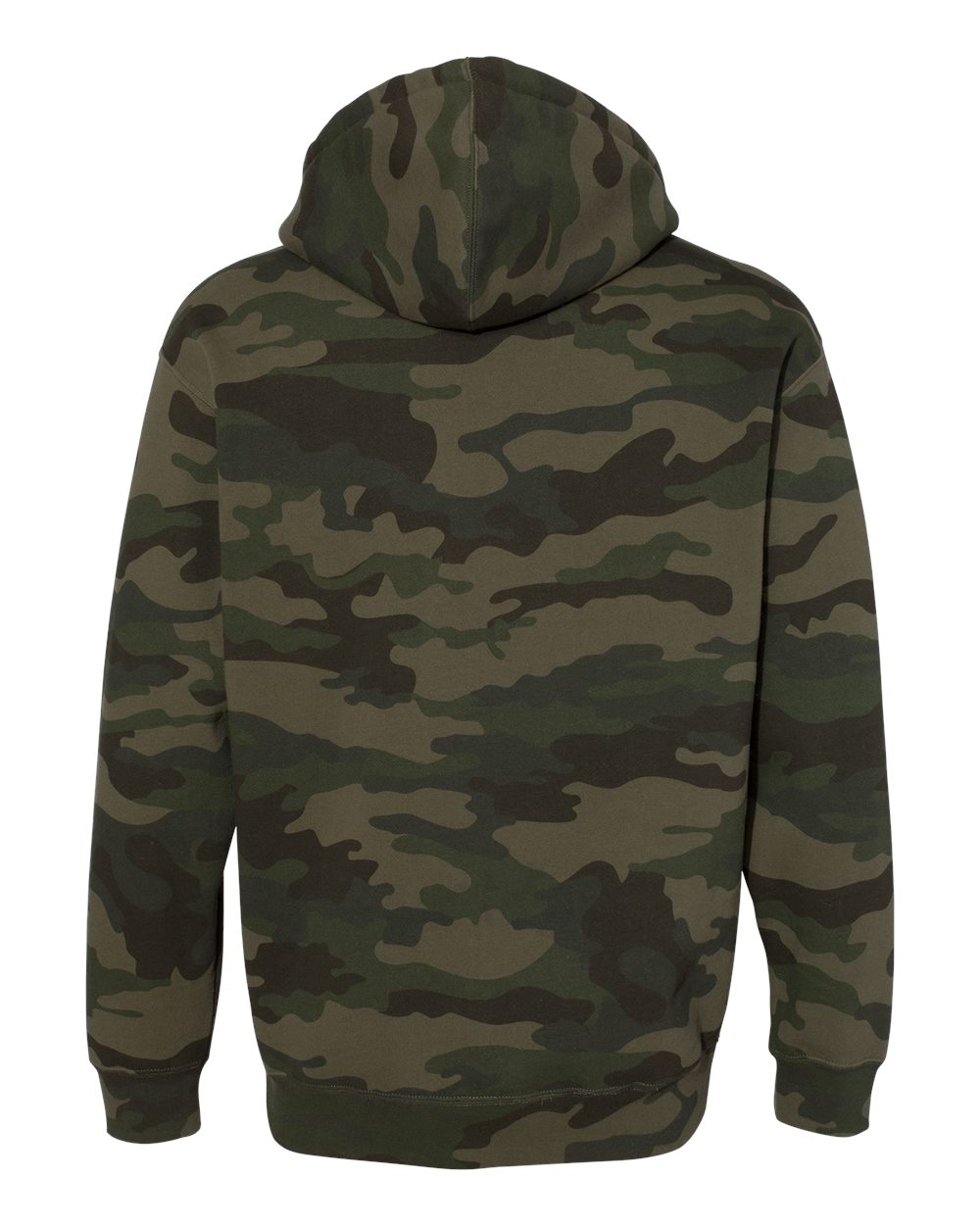 Front View of Forest Camo Heavyweight Hooded Sweatshirt - IND4000