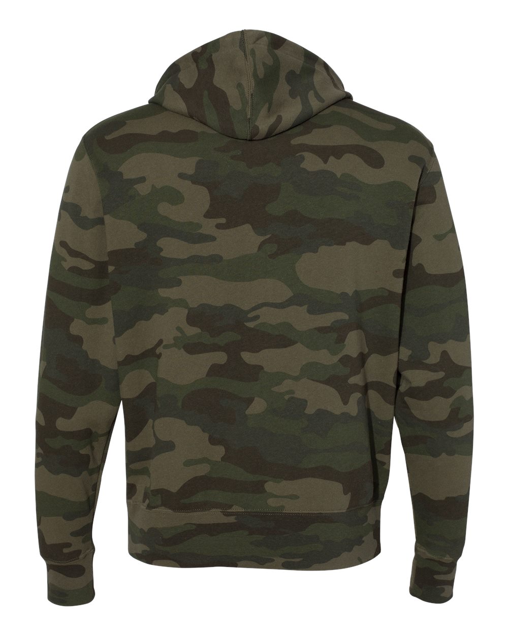 Front View of Forest Camo Lightweight Full-Zip Hooded Sweatshirt - AFX90UNZ