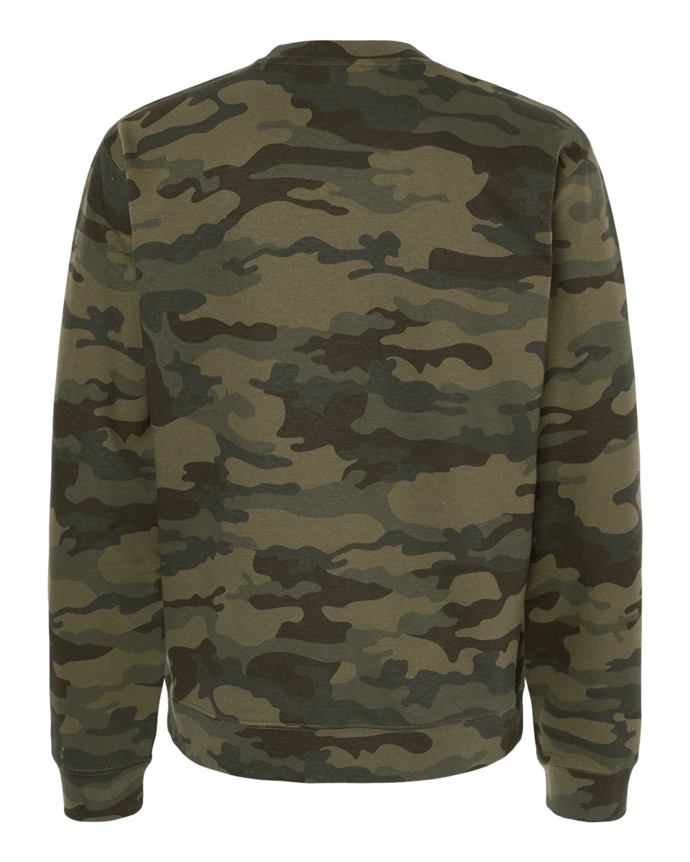 Rear View of Forest Camo Midweight Crewneck Sweatshirt - SS3000