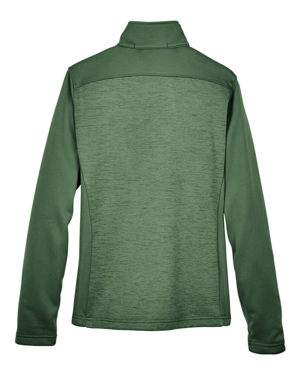 Rear View of Forest/ Forest Heather Women&#39;s Newbury Colorblock Mélange Fleece Full-Zip Jacket - DG796W