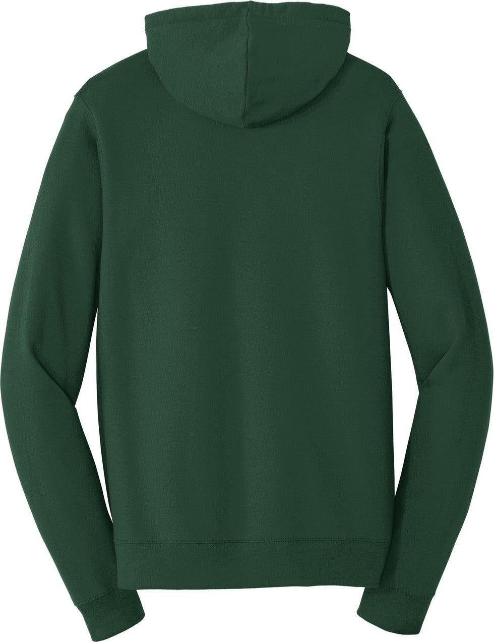 Front View of Forest Green Port & Co Fan Favorite Fleece Full-Zip Hooded Sweatshirt. PC850ZH