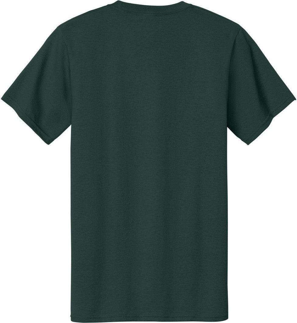 Front View of Forest Green Port & Co Tall Essential Tee. PC61T