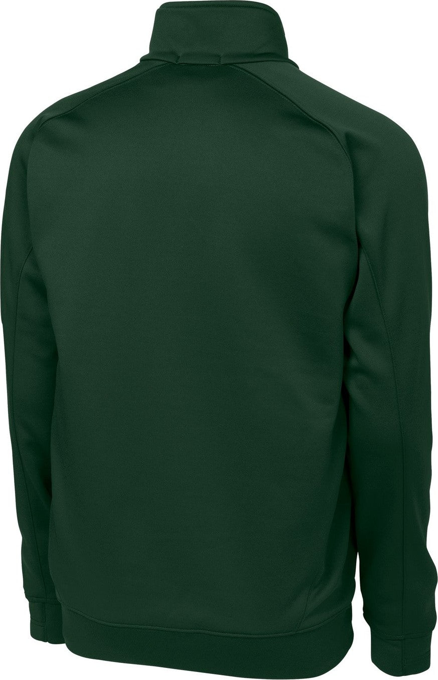 Rear View of Forest Green Sport-Tek Tech Fleece 1/4-Zip Pullover. F247