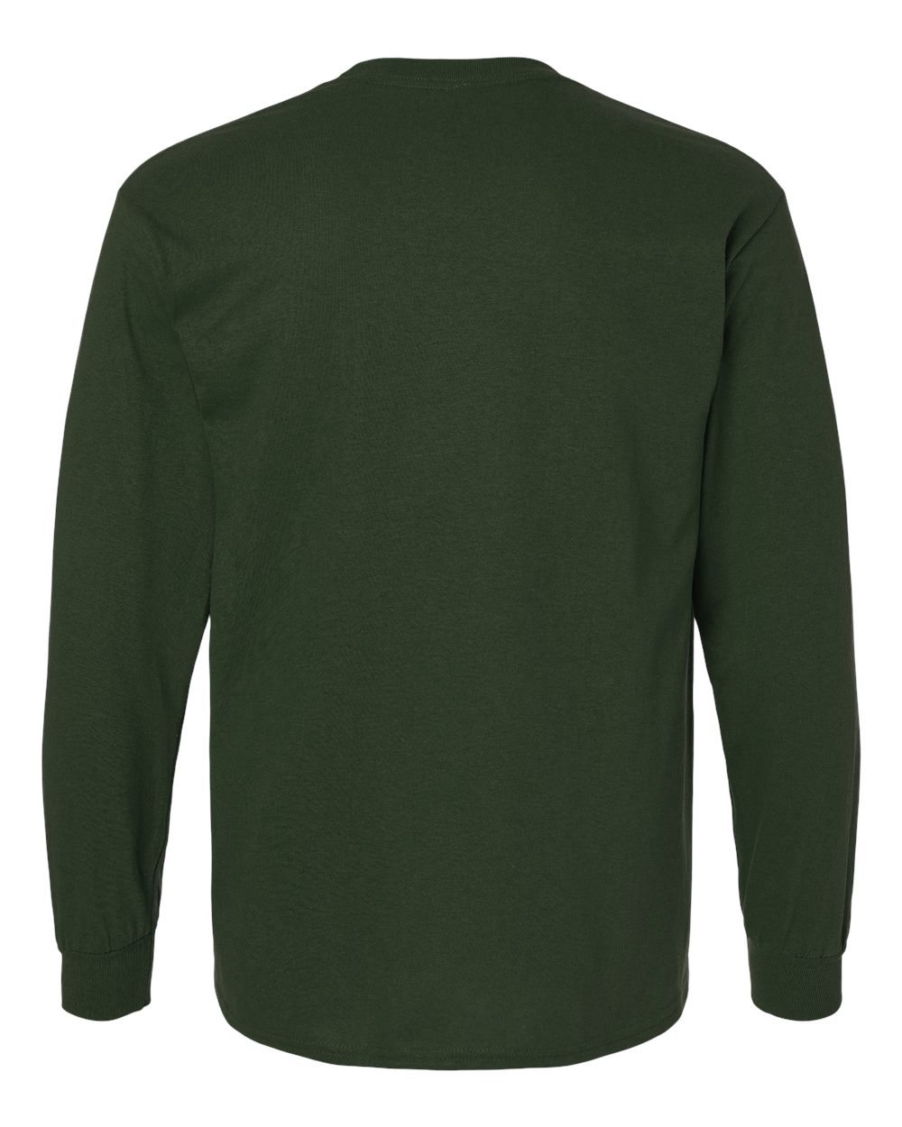 Front View of Forest Green Ultra Cotton® Long Sleeve T-Shirt - 2400