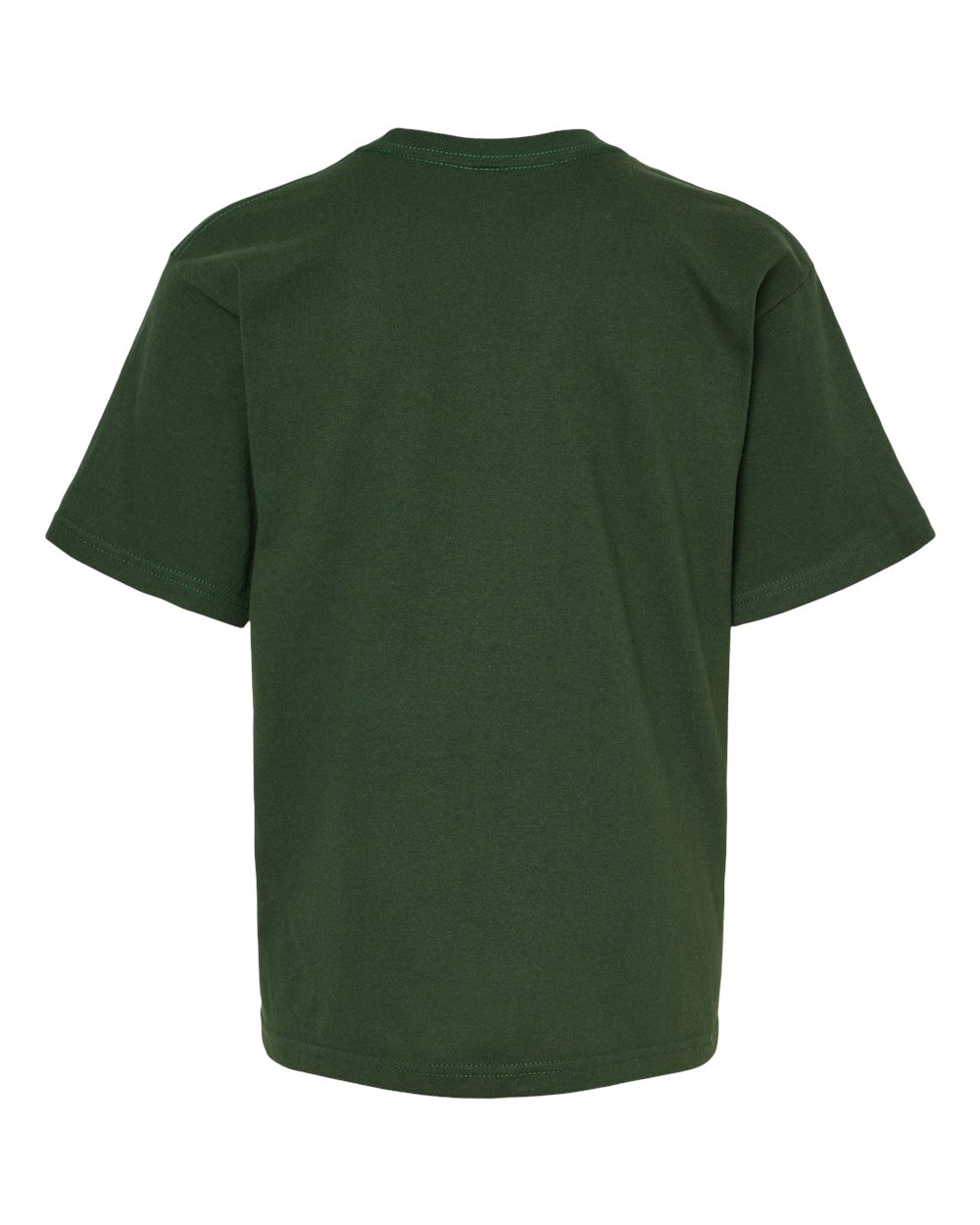 Front View of Forest Green Youth Gold Soft Touch T-Shirt - 4850