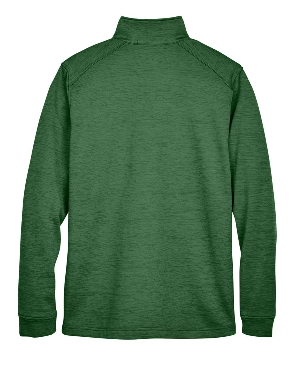 Rear View of Forest Heather Men's Newbury Mélange Fleece Quarter-Zip Pullover - DG798