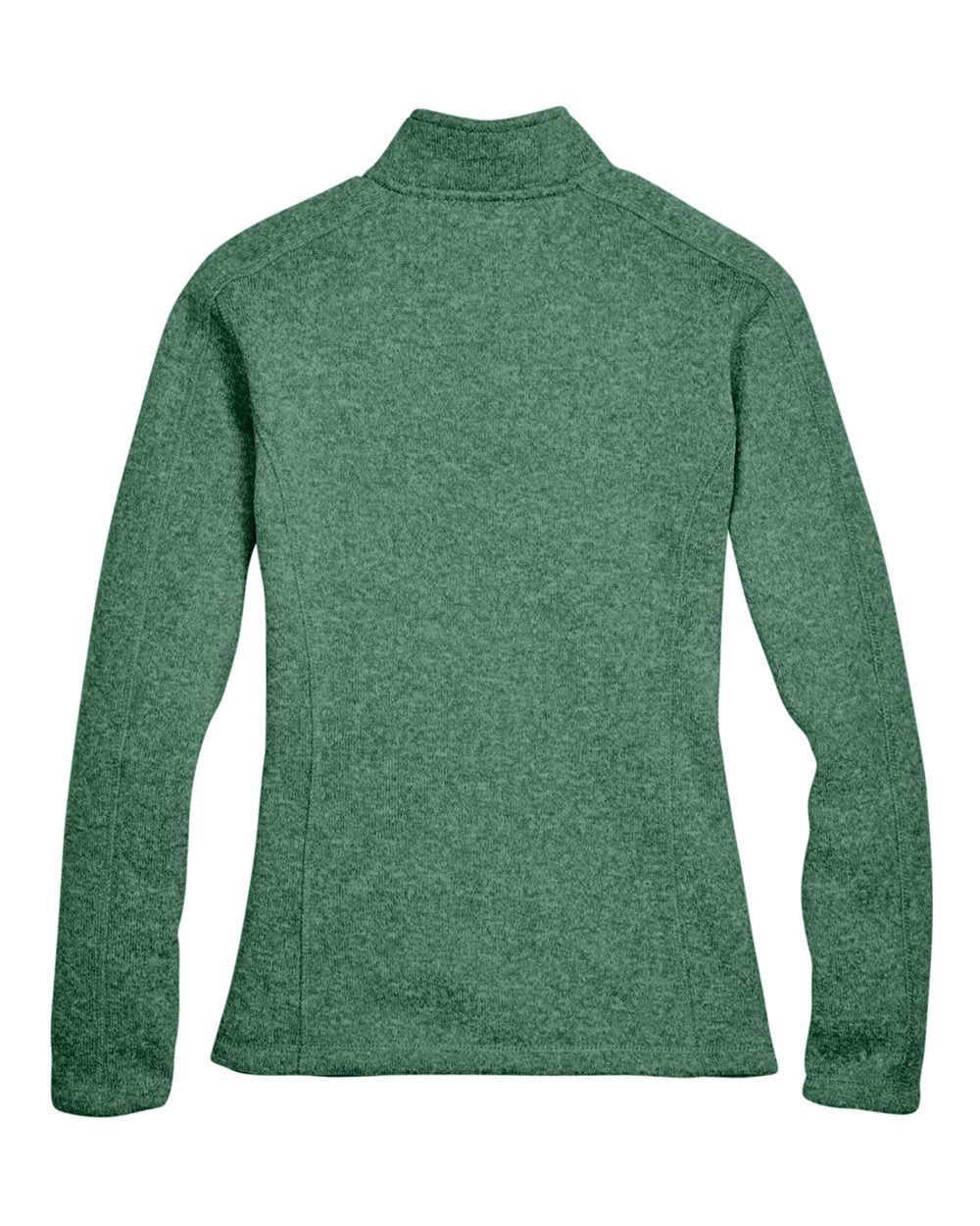 Front View of Forest Heather Women's Bristol Full-Zip Sweater Fleece Jacket - DG793W