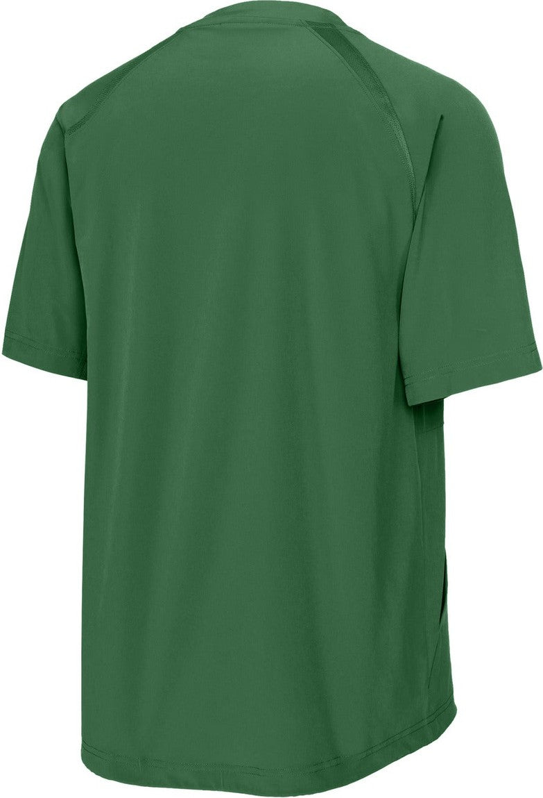 Front View of ForestGrn Sport-Tek Repeat 1/2-Zip Short Sleeve Jacket JST489