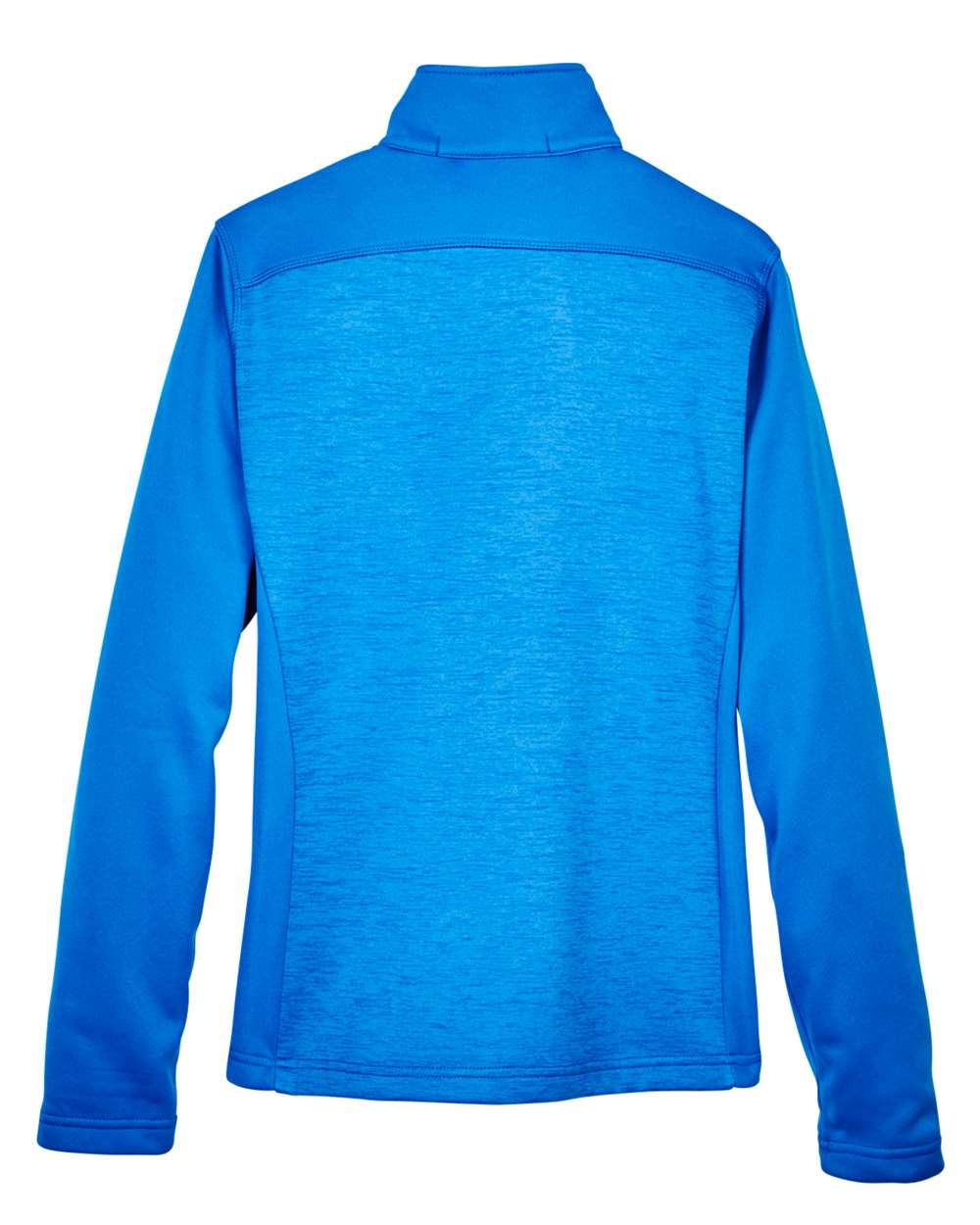 Rear View of French Blue/ French Blue Heather Women&#39;s Newbury Colorblock Mélange Fleece Full-Zip Jacket - DG796W
