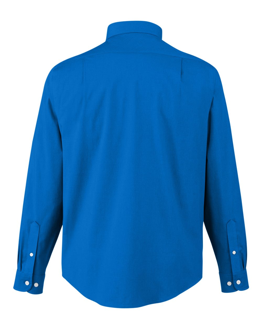 Front View of French Blue Melange Men's CrownLux Performance® Spencer Poplin Dress Shirt - DG505