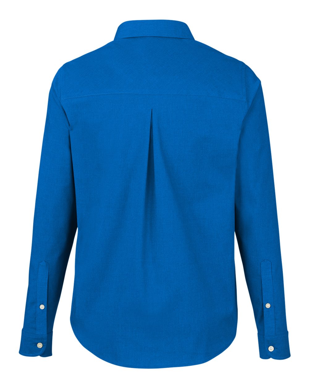Front View of French Blue Melange Women's CrownLux Performance® Spencer Poplin Dress Shirt - DG505W