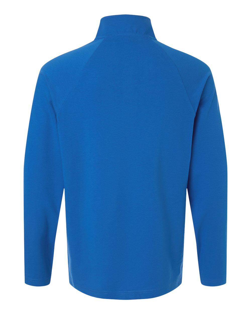 Rear View of French Blue Men's Seaton Pebble Textured Quarter-Zip Pullover - DG402 plain