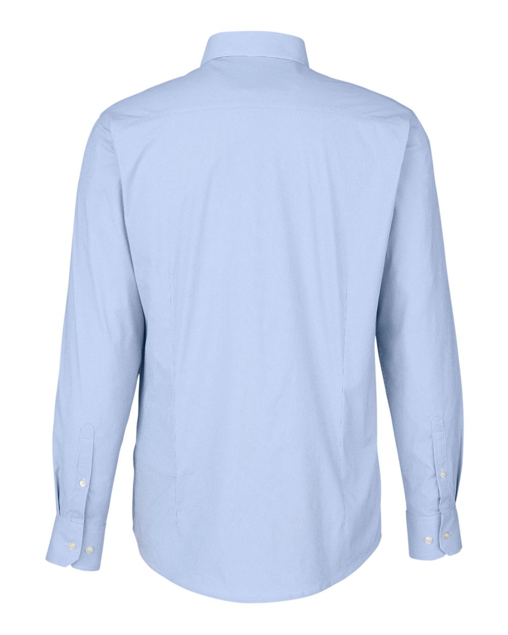Front View of French Blue/ White Men's CrownLux Performance® Microstripe Dress Shirt - DG537