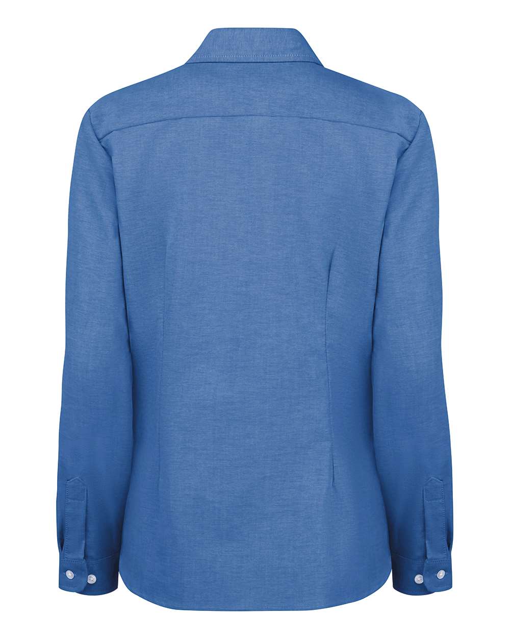 Front View of French Blue Women's Oxford Long Sleeve Shirt - L254