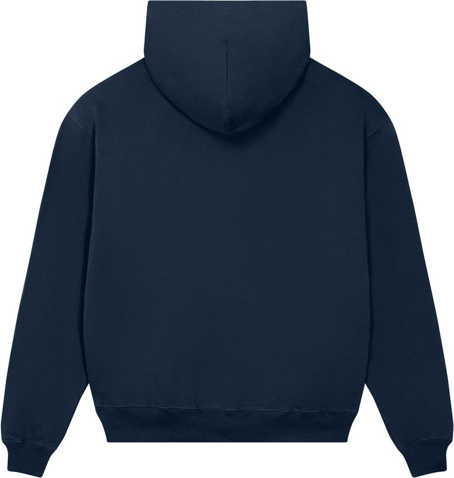 Rear View of FrenchNavy Stanley/Stella Unisex Cooper Dry Hooded Sweatshirt SXU028