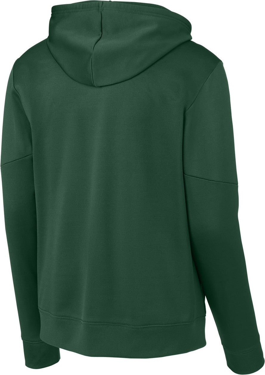 Front View of FrGn/White Sport-Tek Sport-Wick Fleece United Pullover Hoodie ST255