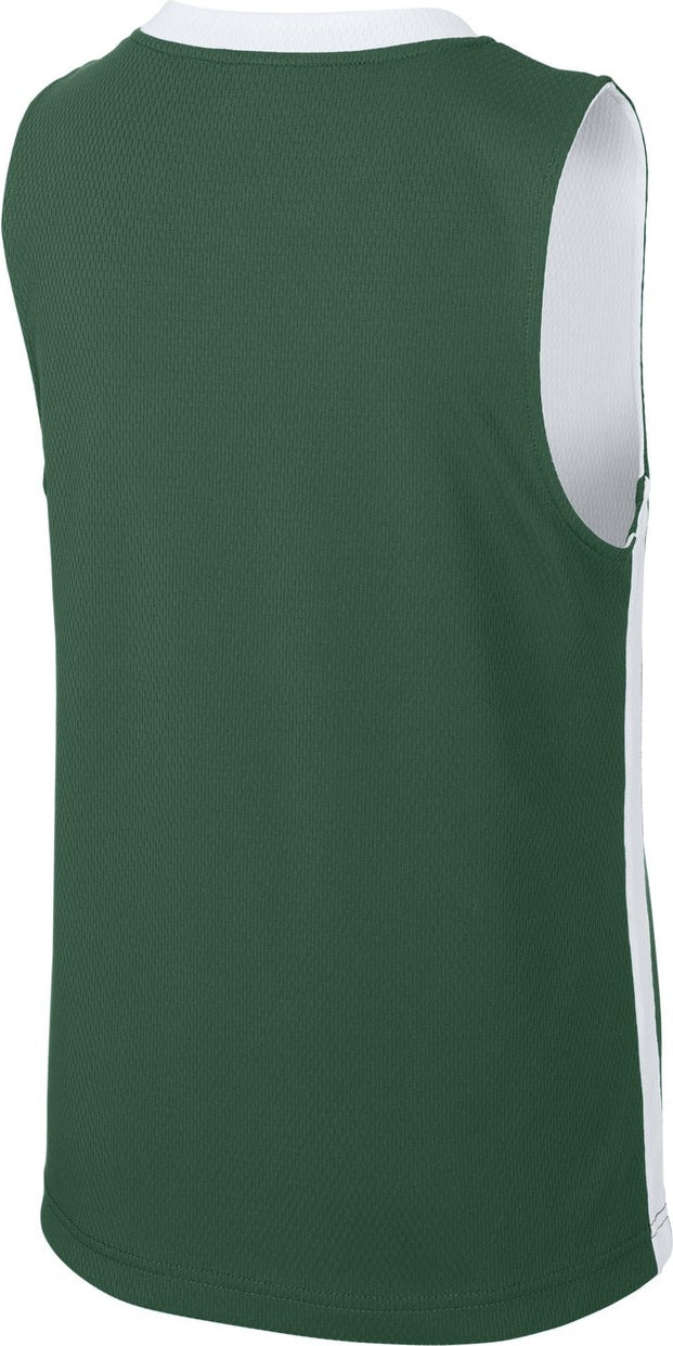 Rear View of FrGn/White Sport-Tek Youth Rival Basketball Rev Jersey YST900