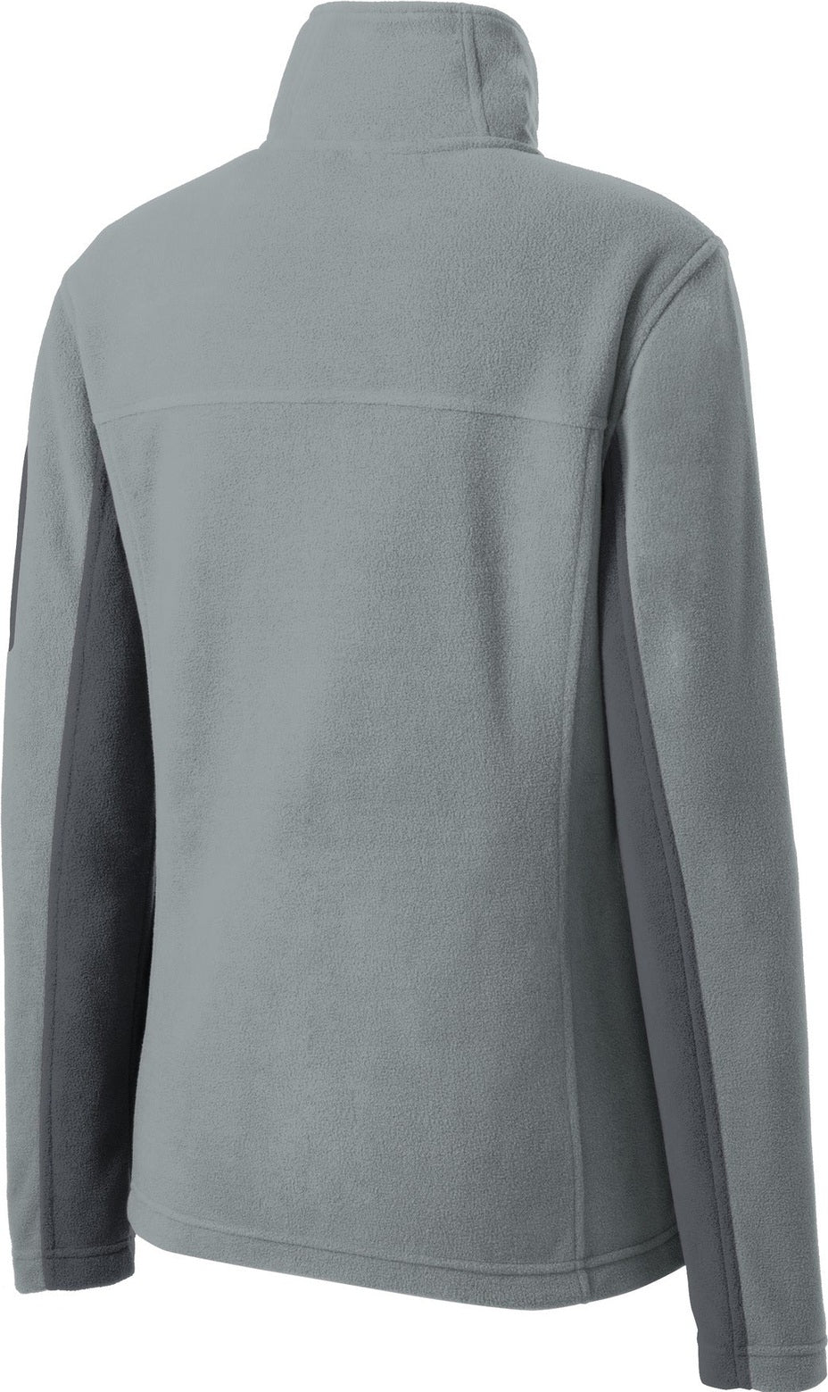 Front View of Frost Grey/Mag Port Authority Women's Summit Fleece Full-Zip Jacket. L233
