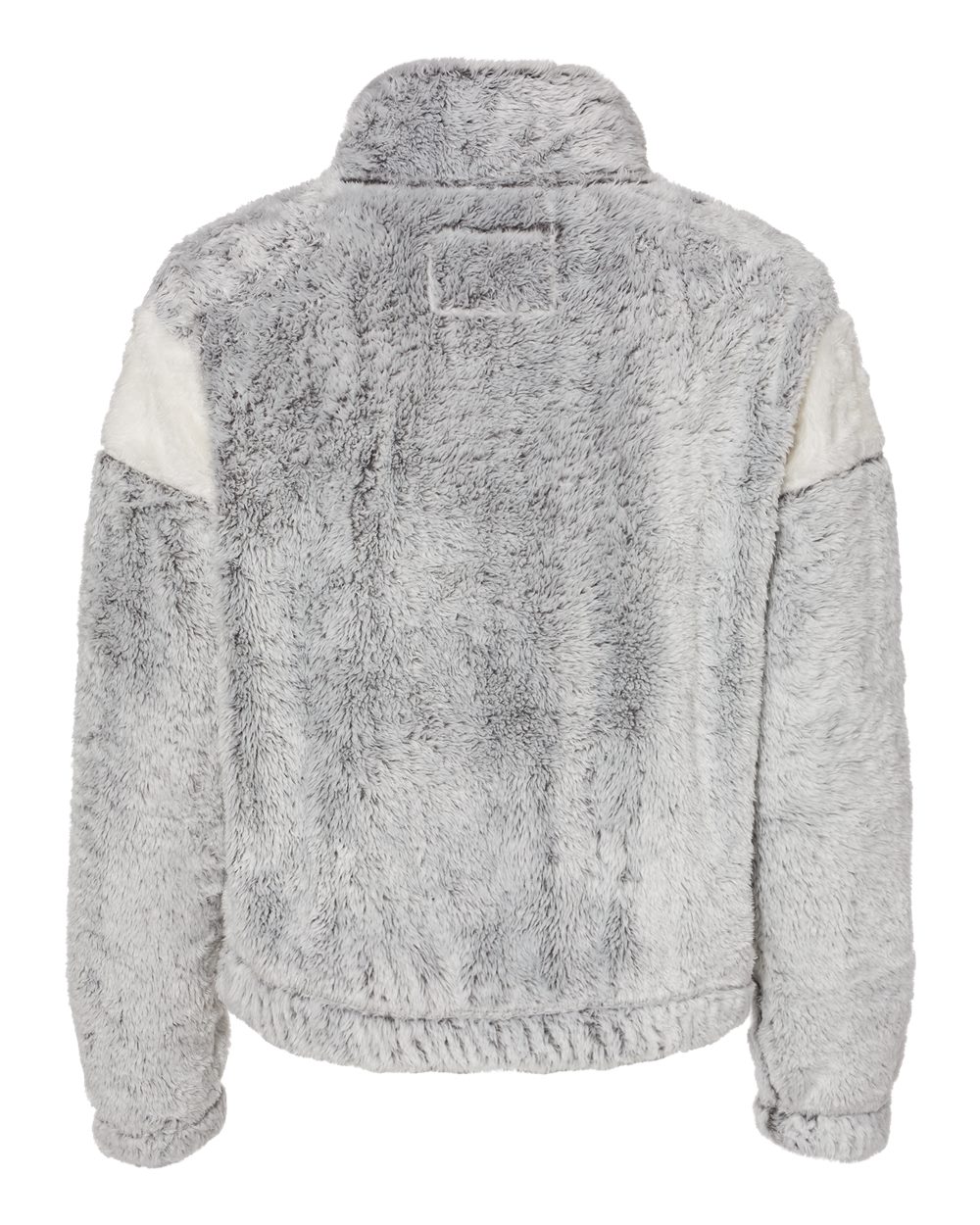 Front View of Frosty Grey/ Natural Women's Remy Fuzzy Fleece Pullover - FZ04