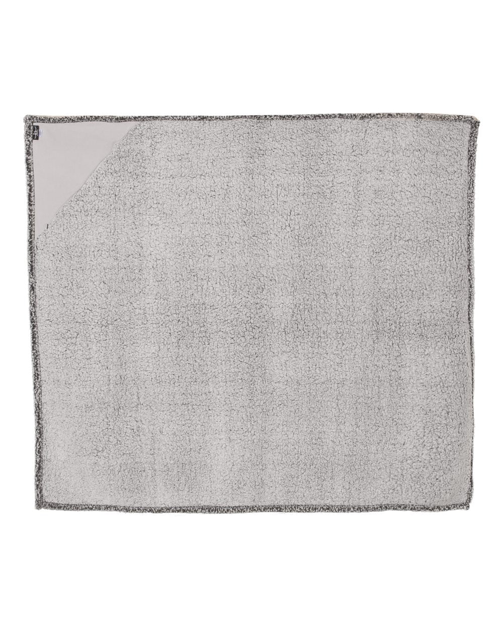 Front View of Frosty Grey Sherpa Blanket - Q21