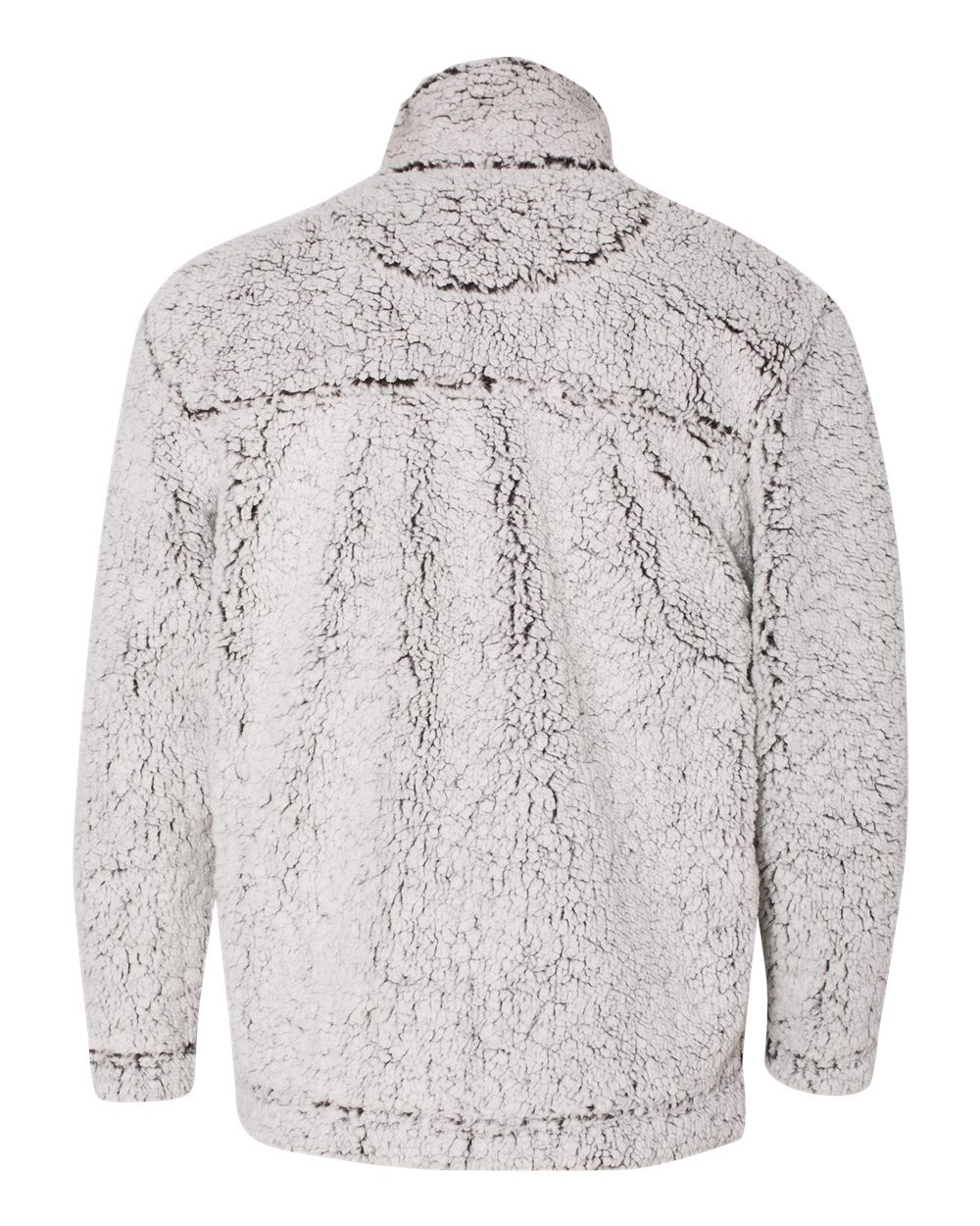 Front View of Frosty Grey Sherpa Fleece Quarter-Zip Pullover - Q10