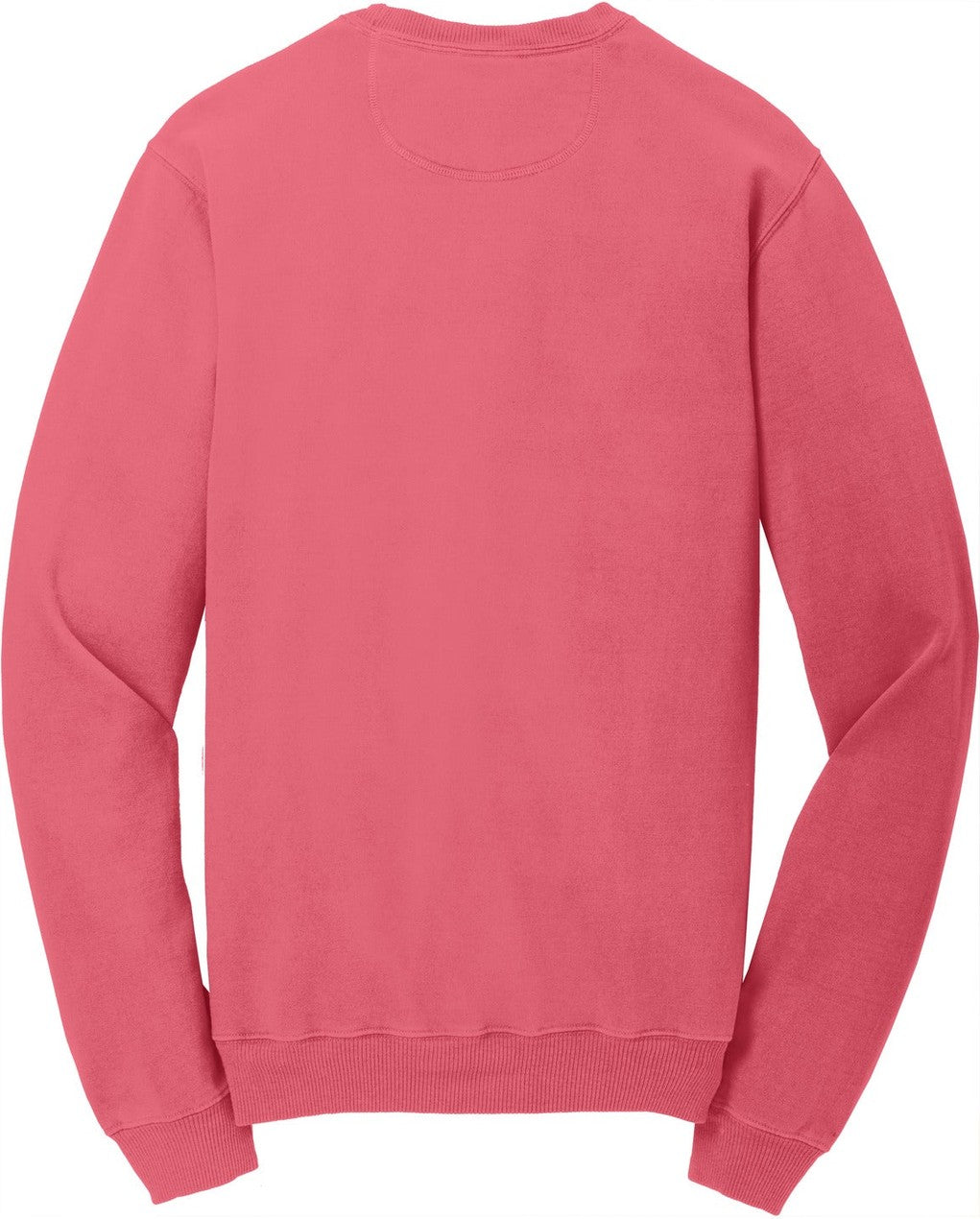 Front View of Fruit Punch Port & Co Beach Wash Garment-Dyed Crewneck Sweatshirt PC098