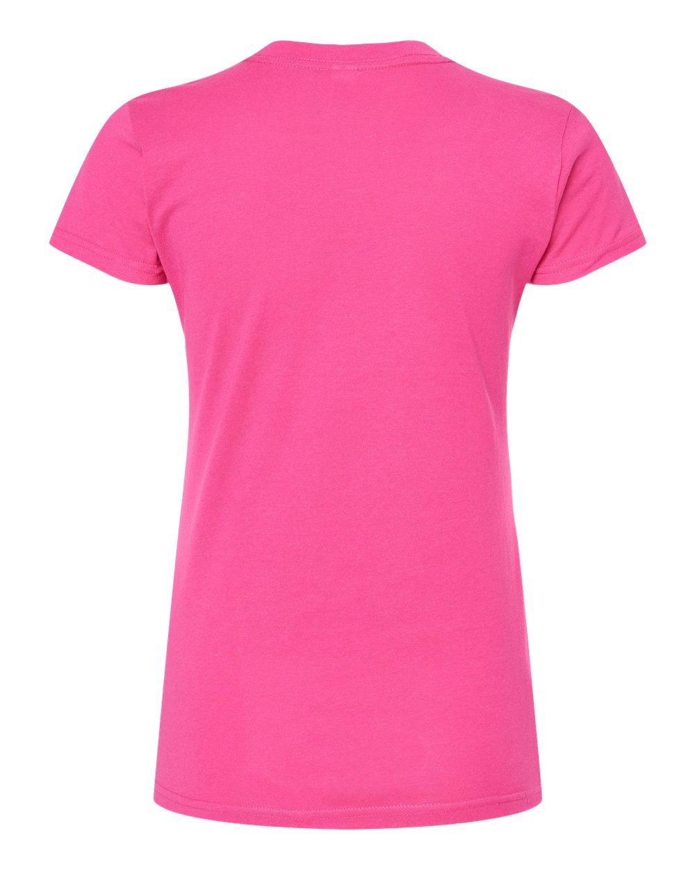 Rear View of Fuchsia Women&#39;s Fine Jersey Slim Fit T-Shirt - 213