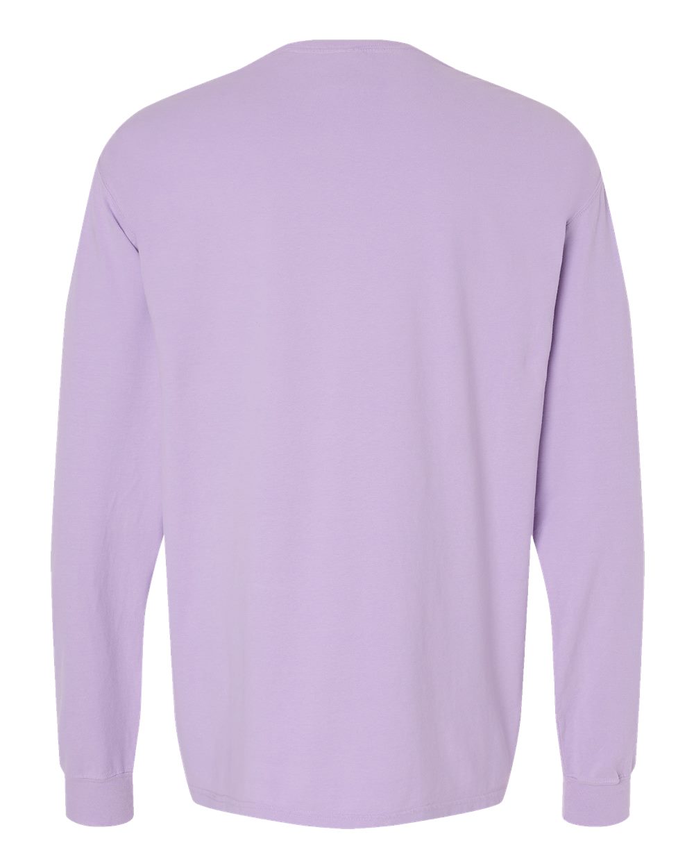 Front View of Future Lavender Garment-Dyed Long Sleeve T-Shirt - GDH200