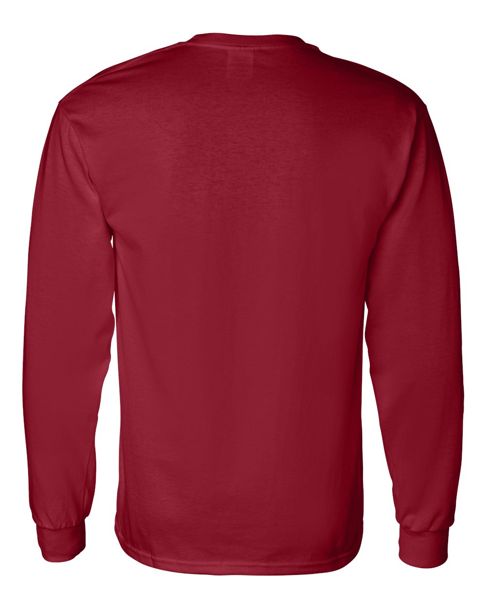 Rear View of Garnet Heavy Cotton™ Long Sleeve T-Shirt - 5400