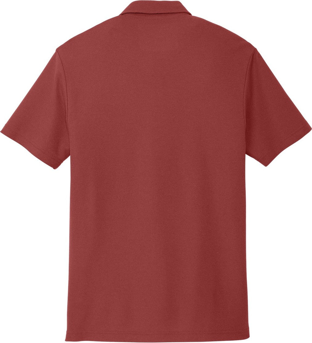 Rear View of Garnet Port Authority C-FREE Cotton Blend Pique Pocket Polo K868