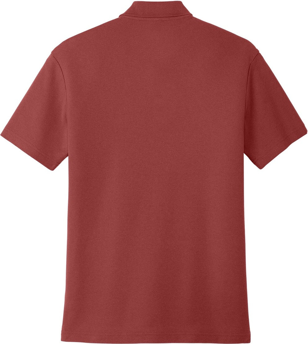 Rear View of Garnet Port Authority C-FREE Cotton Blend Pique Polo K867