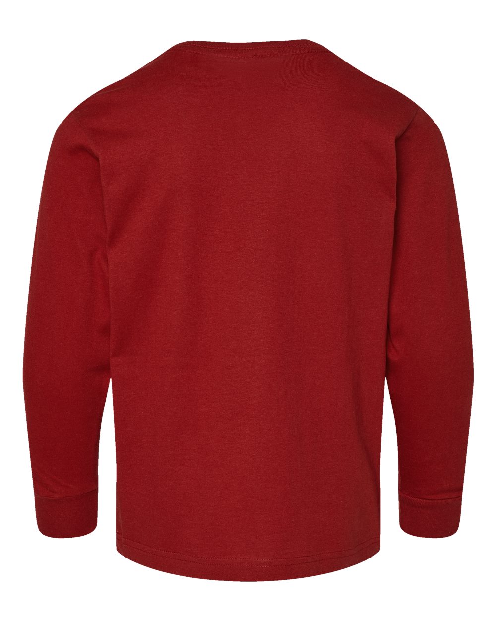 Front View of Garnet Youth Fine Jersey Long Sleeve Tee - 6201