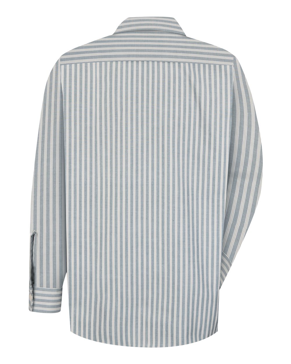 Front View of GK - Green/ Khaki Stripe Premium Long Sleeve Work Shirt - SP10