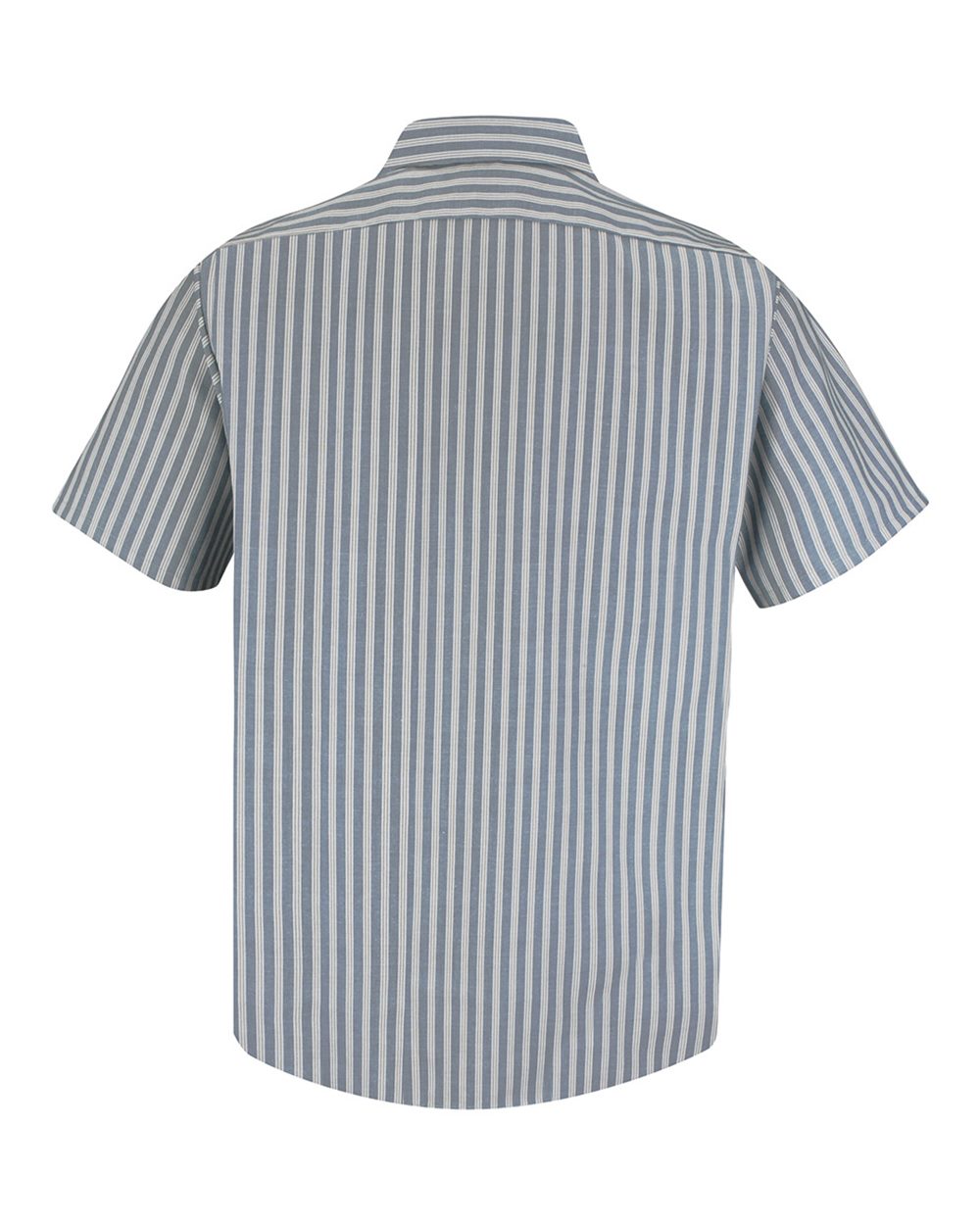 Front View of GK - Green/ Khaki Stripe Premium Short Sleeve Work Shirt - Tall Sizes - SP20T