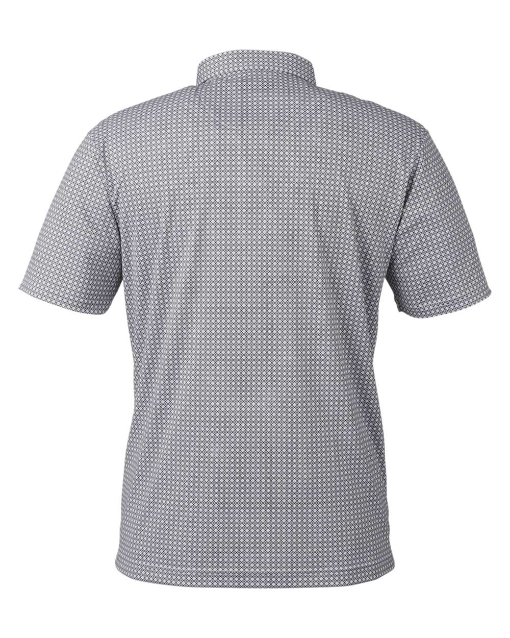 Rear View of Glacier/ Black Tanner Printed Polo - SW2200