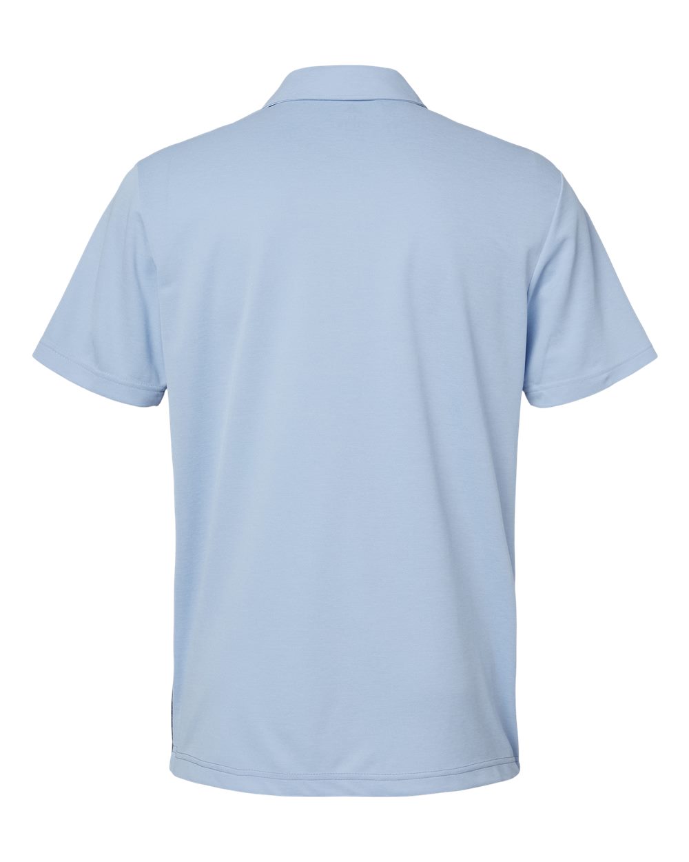 Front View of Glow Blue Heather/ Collegiate Navy Heather Heathered Colorblocked 3-Stripes Polo - A508