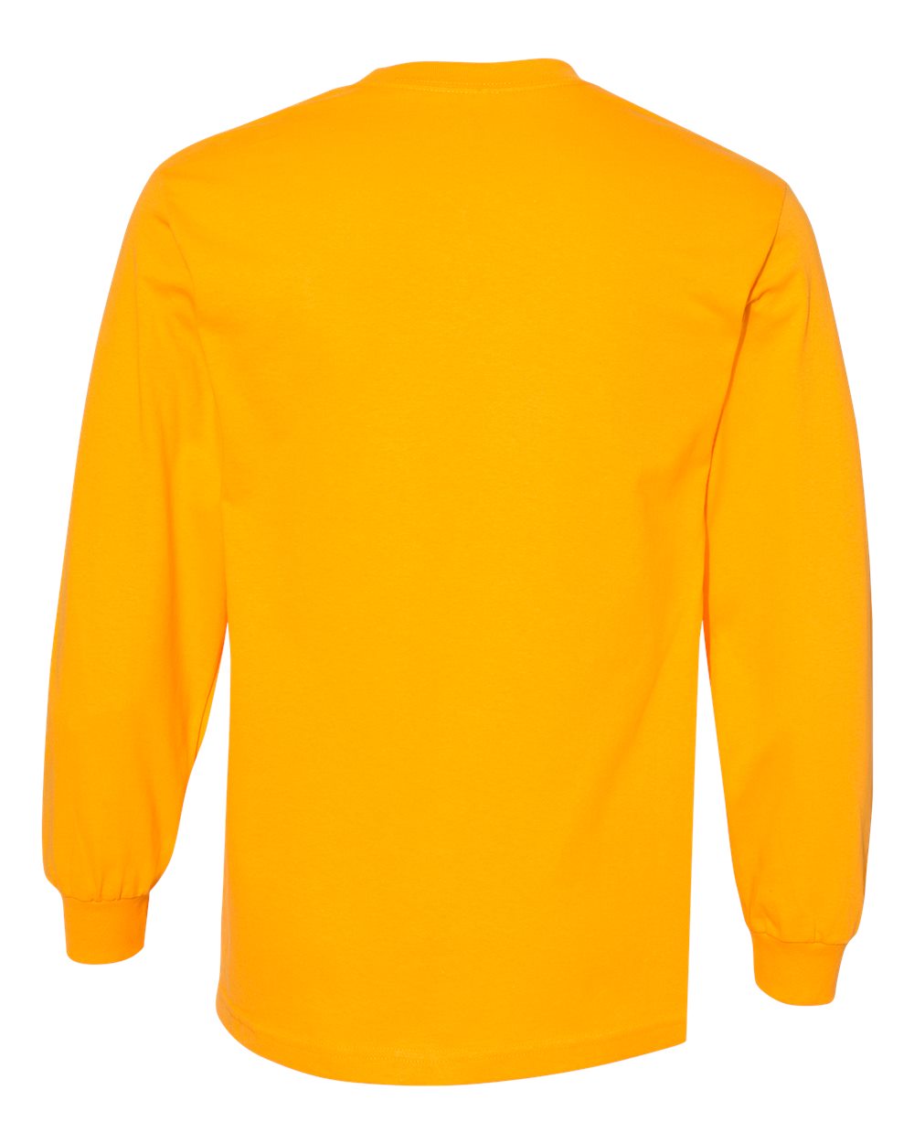 Front View of Gold Heavyweight Cotton Long Sleeve Tee - 1304