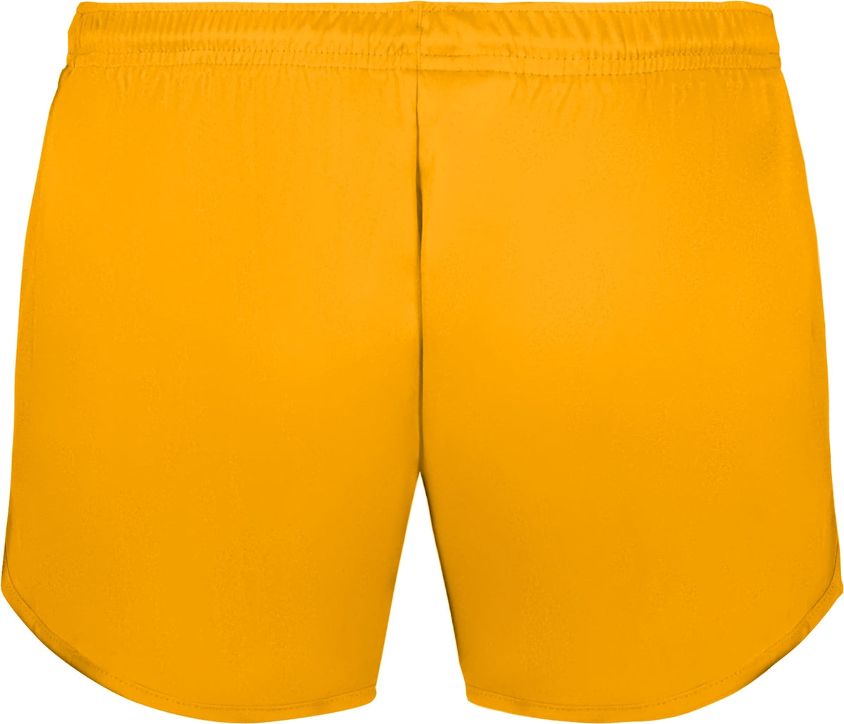 Rear View of GOLD LADIES B-CORE TRACK SHORT