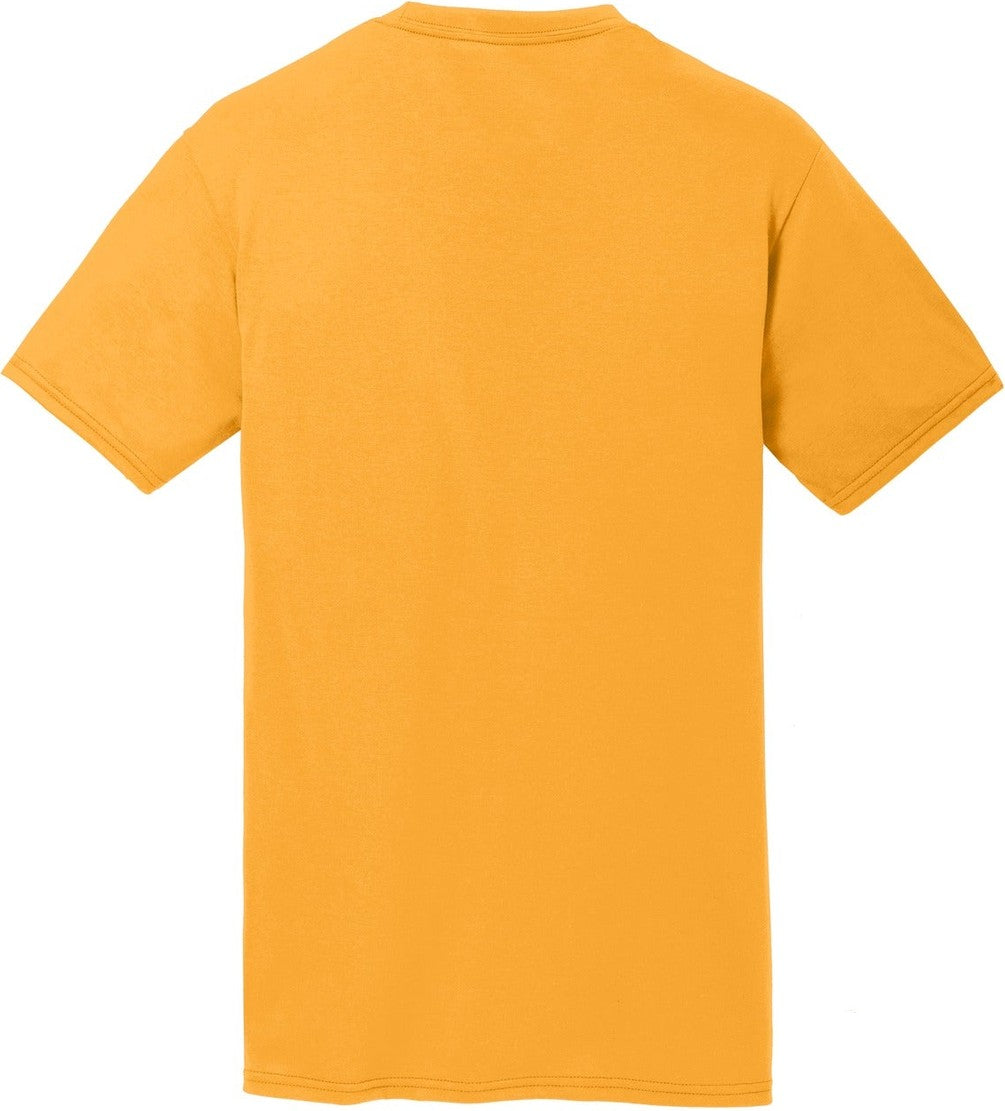 Front View of Gold Port & Co Performance Blend Tee. PC381