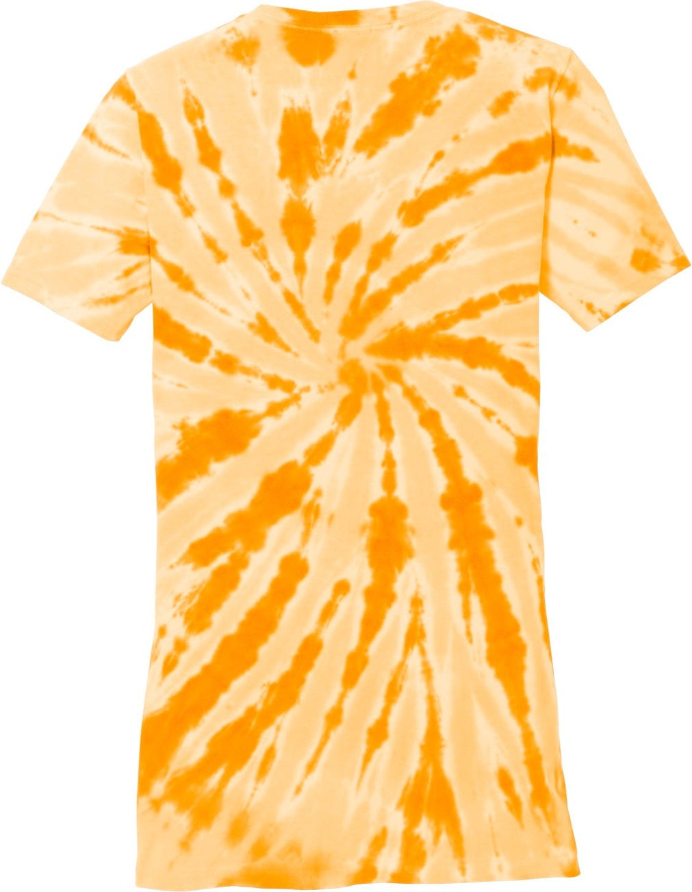 Front View of Gold Port & Co Women's Tie-Dye V-Neck Tee. LPC147V