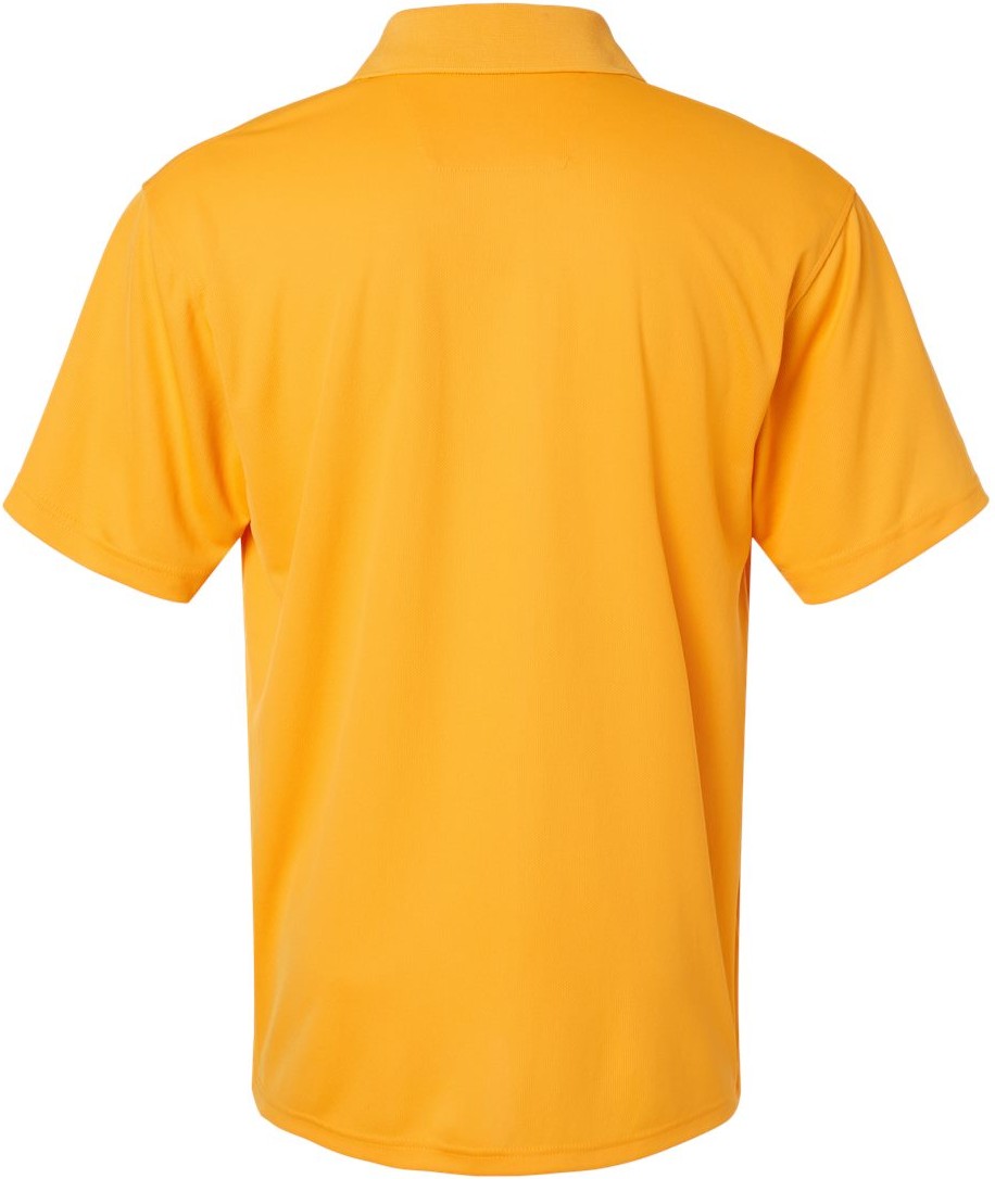 Rear View of Gold Saratoga Performance Mini Mesh Polo - 100