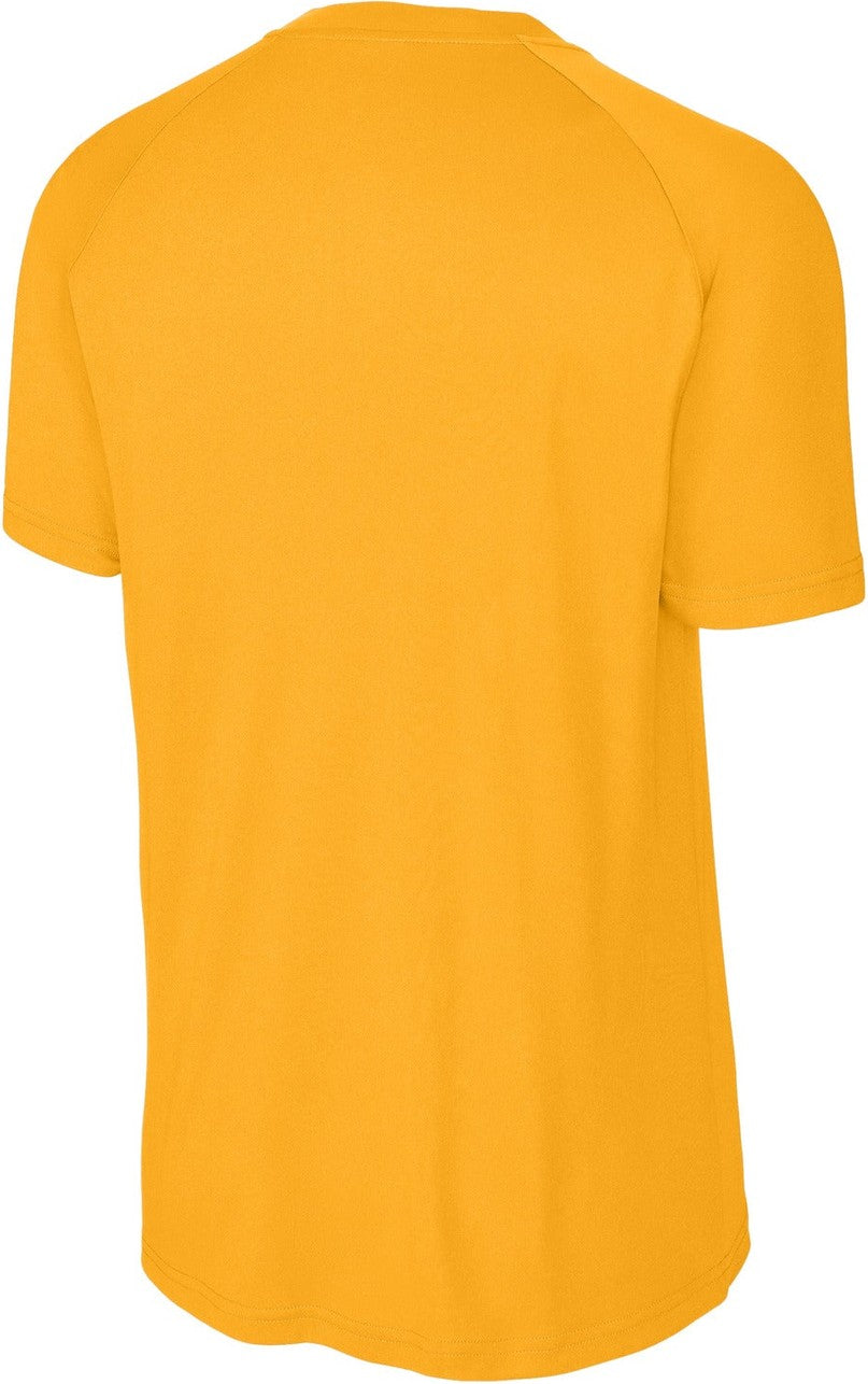 Front View of Gold Sport-Tek PosiCharge Competitor 2-Button Henley ST359