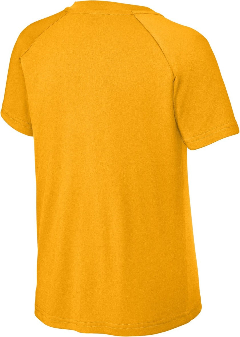 Rear View of Gold Sport-Tek Youth PosiCharge Competitor 2-Button Henley YST359