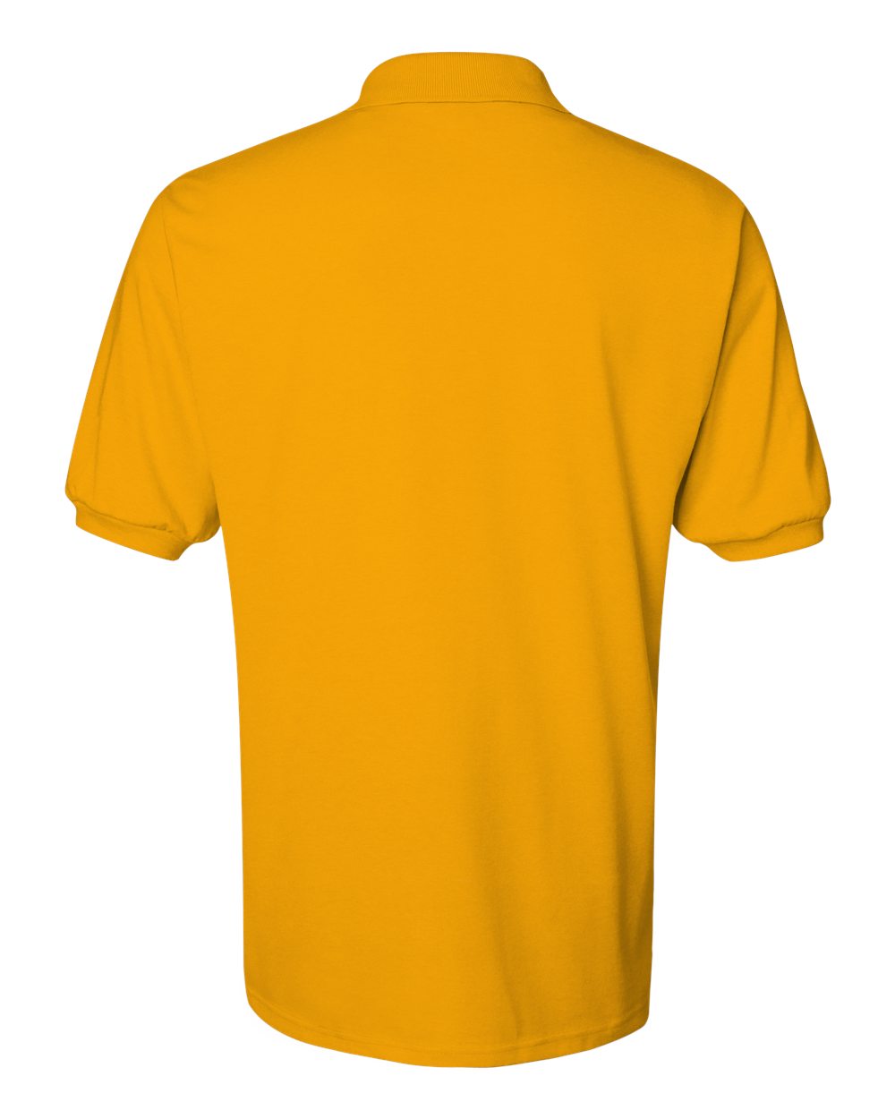 Rear View of Gold SpotShield® 50/50 Polo - 437MSR