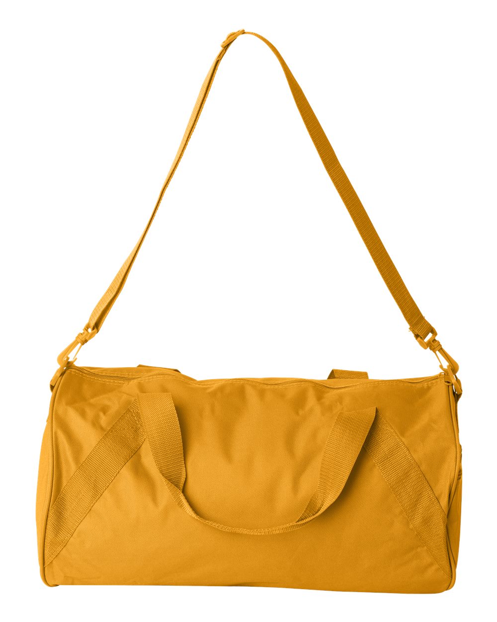 Front View of Golden Yellow Recycled 18” Small Duffel Bag - 8805