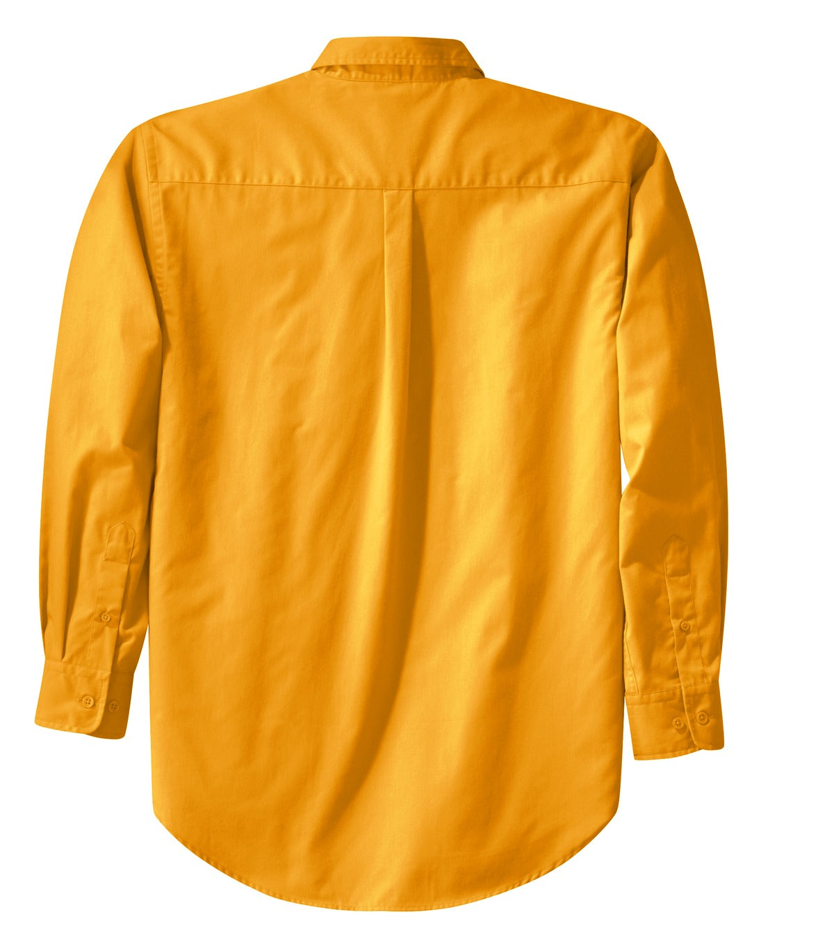 Rear View of Gold/Gold Port Authority Long Sleeve Easy Care Shirt S608