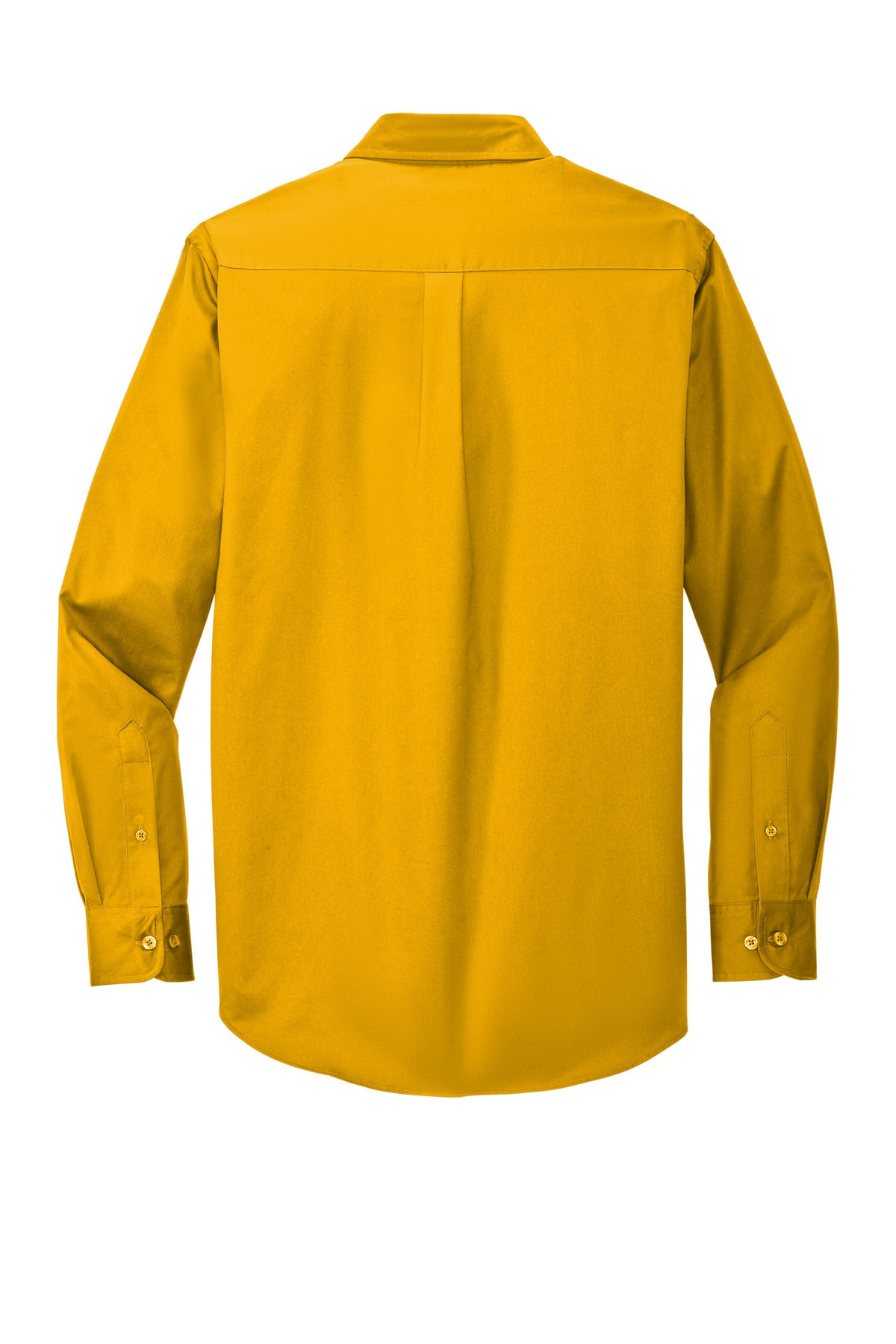 Rear View of Gold/Gold Port Authority Long Sleeve Easy Care Shirt S608