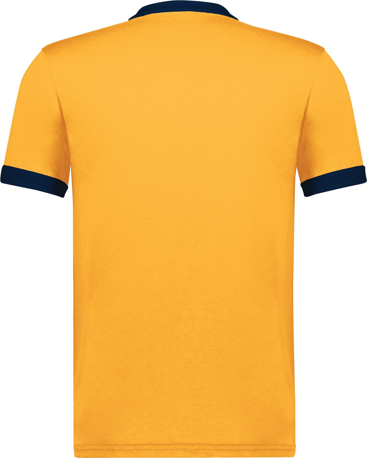 Rear View of GOLD/NAVY ADULT RINGER T-SHIRT