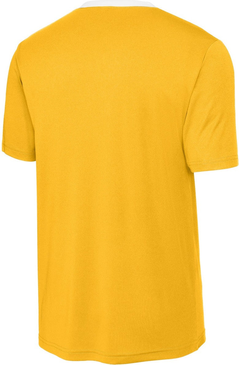 Front View of Gold/White Sport-Tek Competitor United Crew ST100